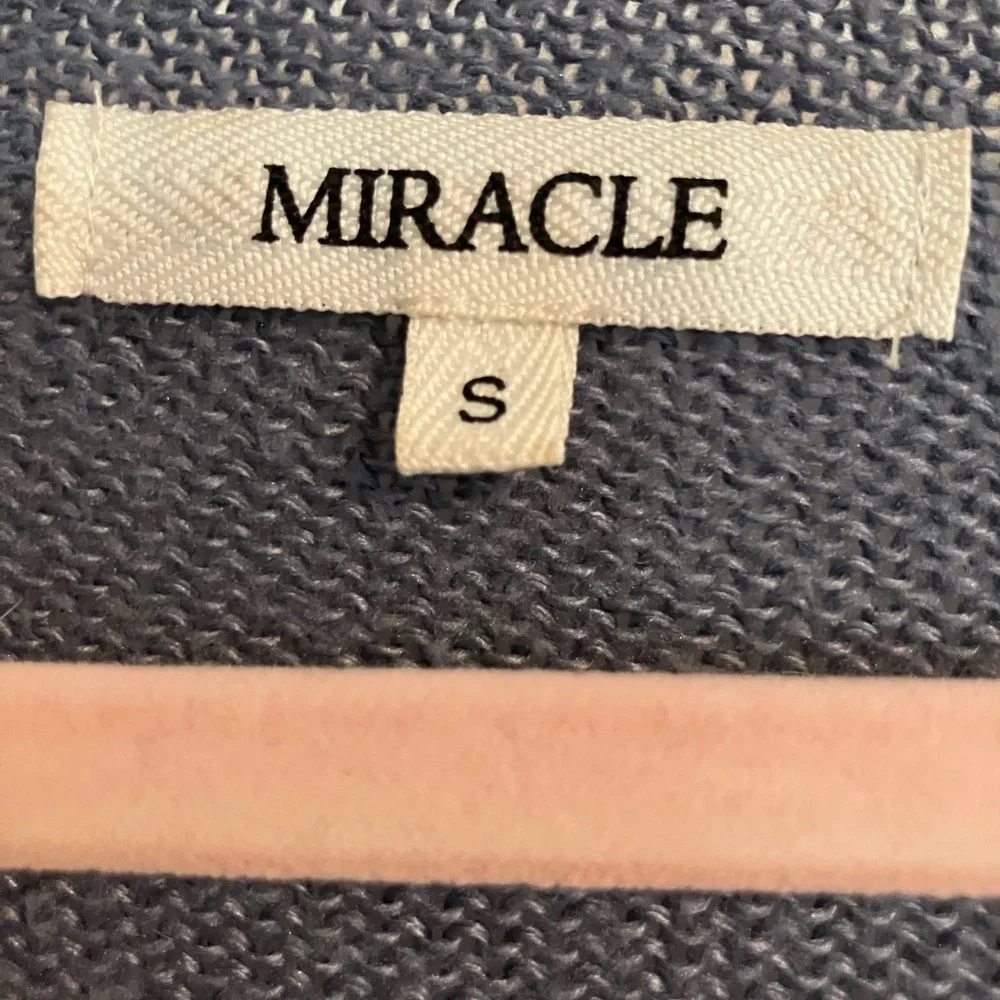 Miracle So Soft purple/grey Knit sweater with blue slogan " champagne please". - Picture 2 of 4